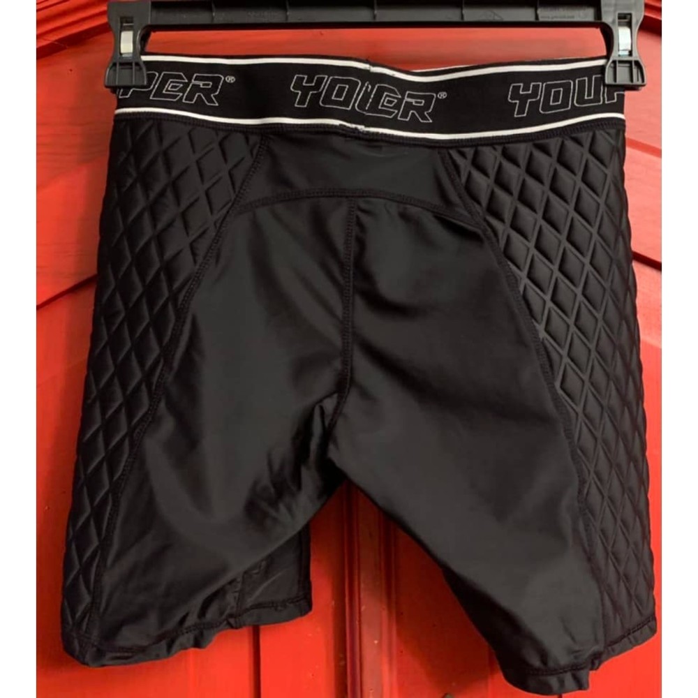 NWOT Youper Unisex Youth Baseball Softball Sliding Shorts Black Quilted Hip Y XL
